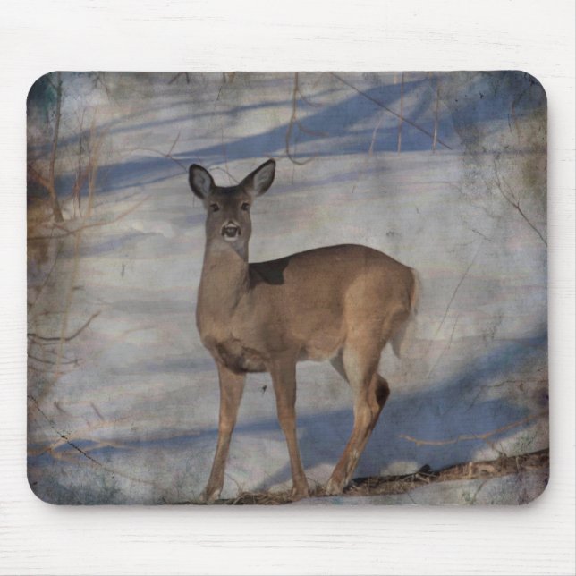 Hirsche im Schnee Mousepad (Vorne)