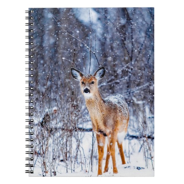 Hirsche im Schnee Notizblock (Vorderseite)