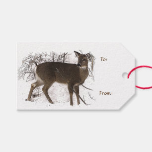 Hirsche im Schnee Pack von Geschenksartons Geschenkanhänger