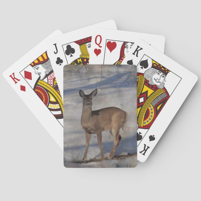 Hirsche im Schnee Spielkarten (Rückseite)