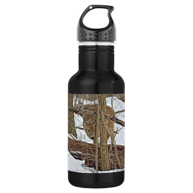Hirsche im Schnee Trinkflasche (Vorderseite)
