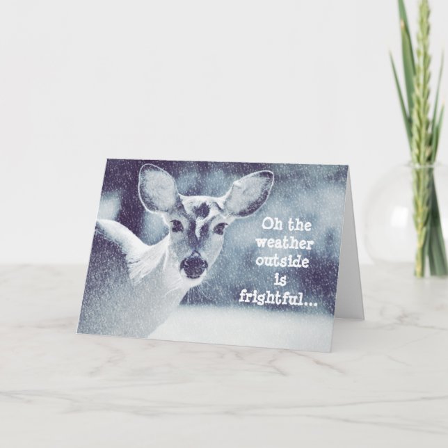 Hirsche im Schnee Weihnachtskarte Karte (Vorderseite)