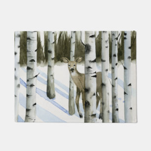 Hirsche im Schneefall Fußmatte