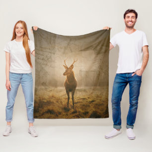 Hirsche im Wald Fleecedecke