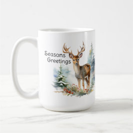 Hirsche im Wald, Holiday Vignette Tasse