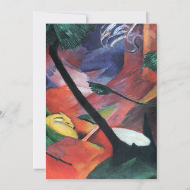 Hirsche im Wald II von Franz Marc; Reh im Walde (Vorderseite)