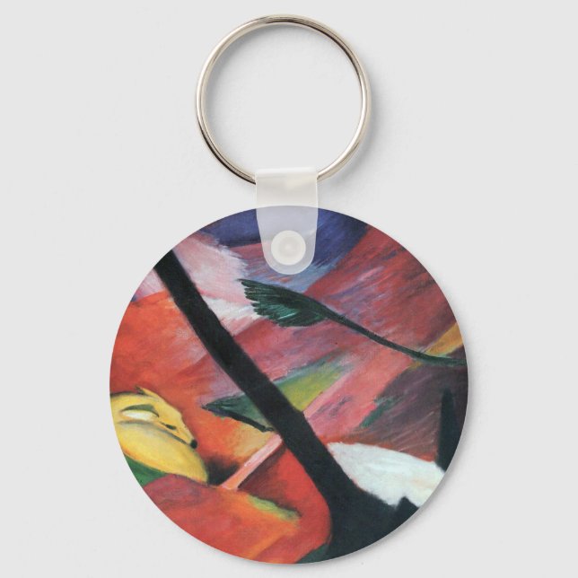 Hirsche im Wald II von Franz Marc; Reh im Walde Schlüsselanhänger (Vorderseite)
