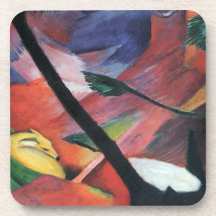 Hirsche im Wald II von Franz Marc; Reh im Walde Untersetzer