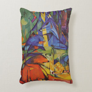 Hirsche im Wald II von Franz Marc, Vintage Kunst Dekokissen