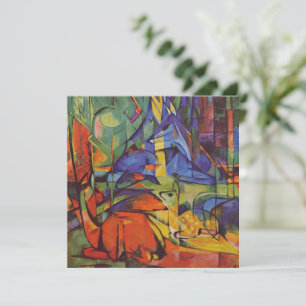 Hirsche im Wald II von Franz Marc, Vintage Kunst Einladung