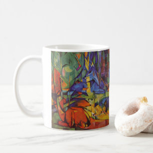 Hirsche im Wald II von Franz Marc, Vintage Kunst Kaffeetasse