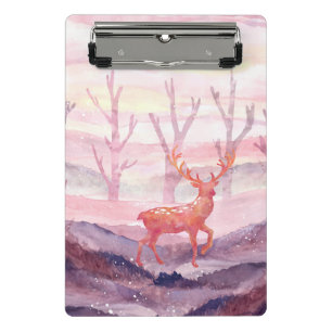 Hirsche im Wald Mini Klemmbrett