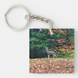Hirsche im Wald, Oregon Schlüsselanhänger