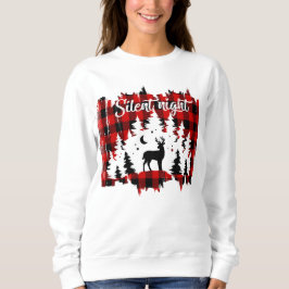 Hirsche im Wald Red Black Buffalo Kariert Sweatshirt