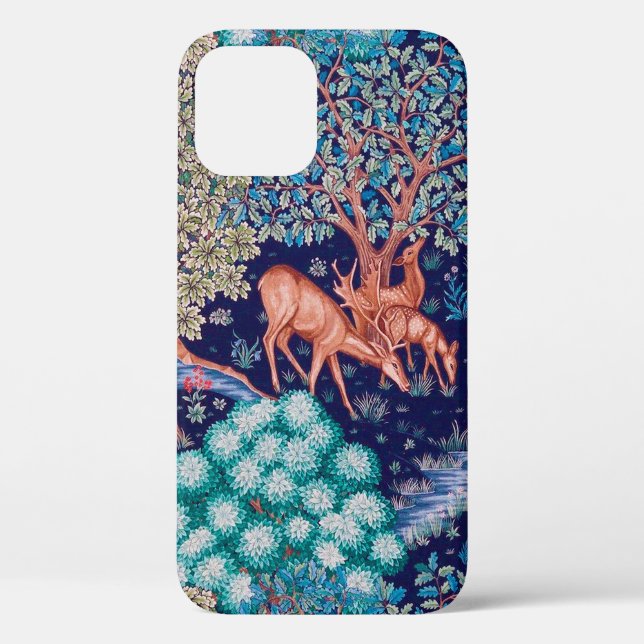 Hirsche im Wald, William Morris Case-Mate iPhone Hülle (Rückseite)