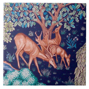 Hirsche im Wald, William Morris Fliese