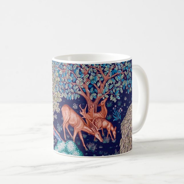 Hirsche im Wald, William Morris Kaffeetasse (VorderseiteRechts)