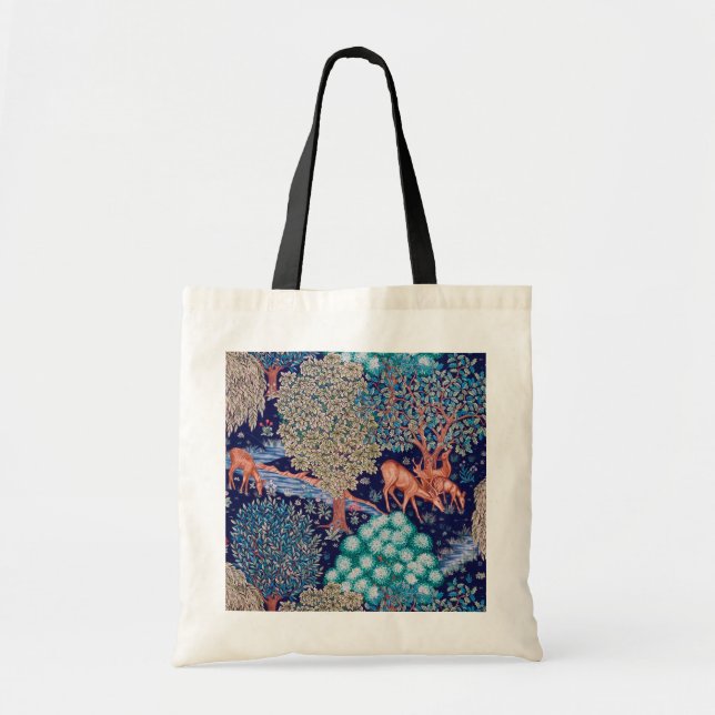 Hirsche im Wald, William Morris Tragetasche (Vorne)