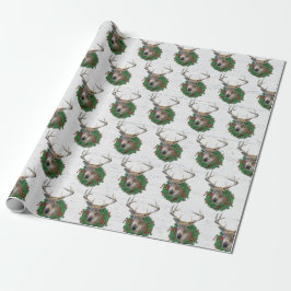 Hirsche im Weihnachtsschrei auf Holz Geschenkpapier