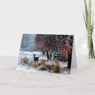 Hirsche im Winter Feiertagskarte