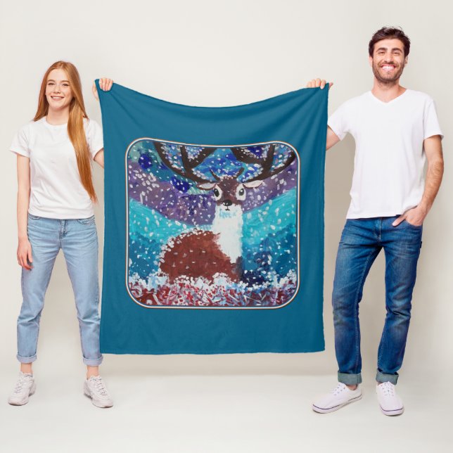 Hirsche im Winter Fleecedecke (Beispiel)