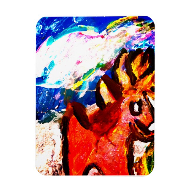 Hirsche im Winter Magnet (Vertikal)