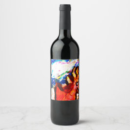 Hirsche im Winter Weinetikett