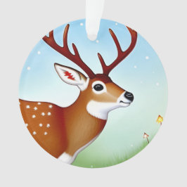 Hirsche im Winter Wunderland Szene Ornament