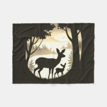 Hirsche in der Waldreinigung Fleece Blanket