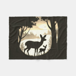 Hirsche in der Waldreinigung Fleece Blanket