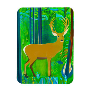 Hirsche in einem Fantasy-Wald Magnet
