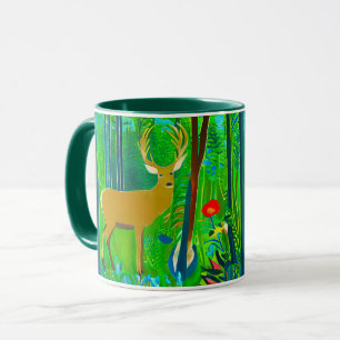 Hirsche in einem Fantasy-Wald Tasse