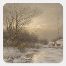 Hirsche in einer Winterlandschaft - Désiré Thomass