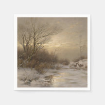 Hirsche in einer Winterlandschaft - Désiré Thomass