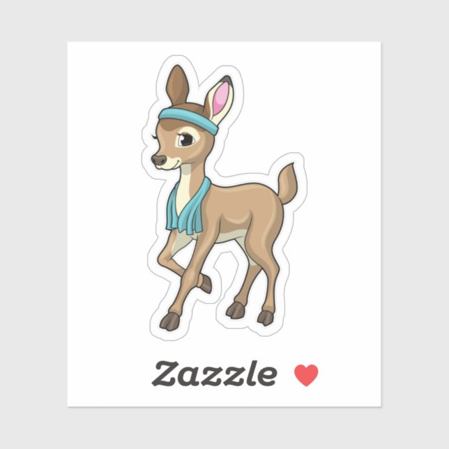 Hirsche in Fitness mit Handtuch Aufkleber (Blatt)