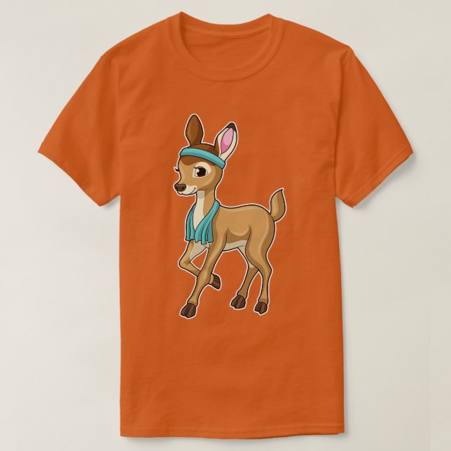 Hirsche in Fitness mit Handtuch T-Shirt (Design vorne)