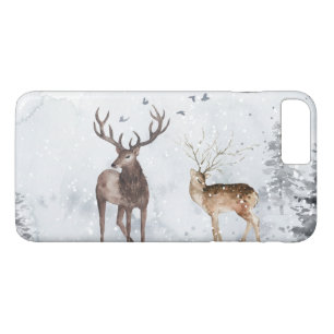 Hirsche in Weihnachten schneebedeckten Winterwälde Case-Mate iPhone Hülle