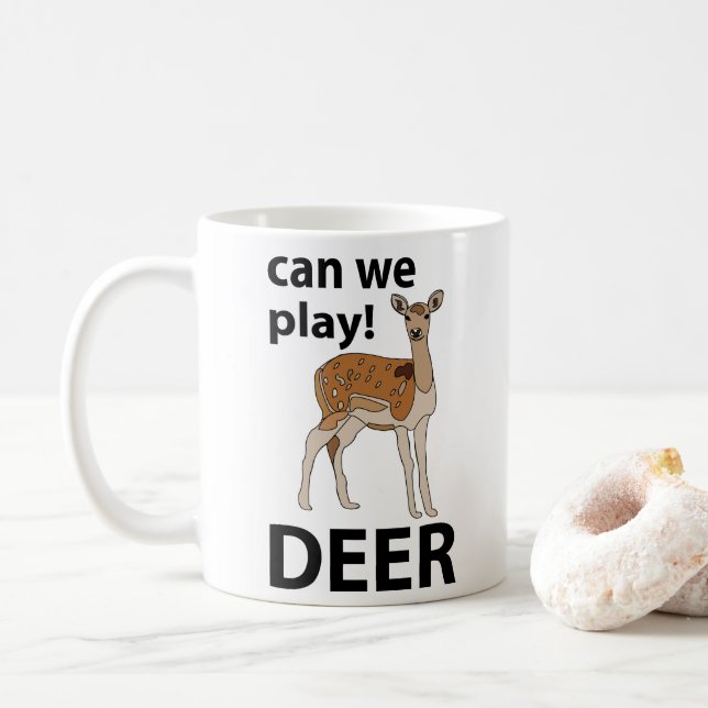 Hirsche können wir Niedliches Hirsch spielen Kaffeetasse (Mit Donut)