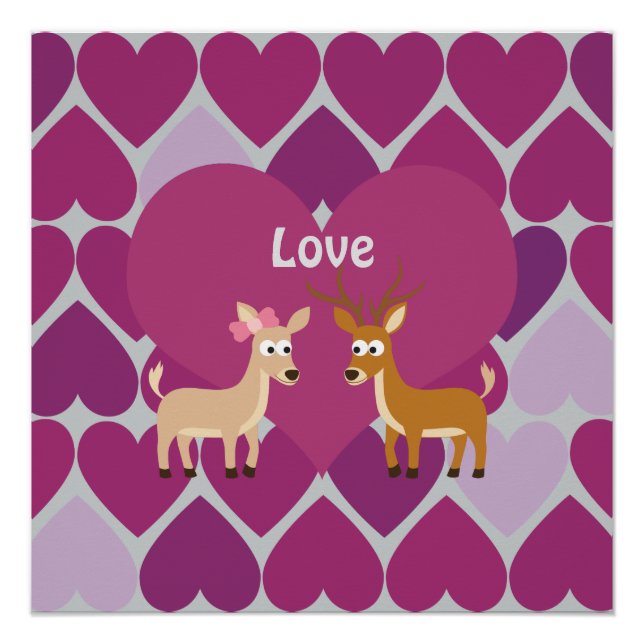 Hirsche Liebe Poster (Vorderseite)