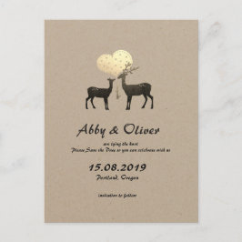 Hirsche Liebe Waldland Hirsche Save the Date Ankündigungspostkarte