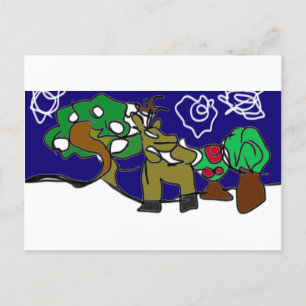 Hirsche Liebe Winter Postkarte