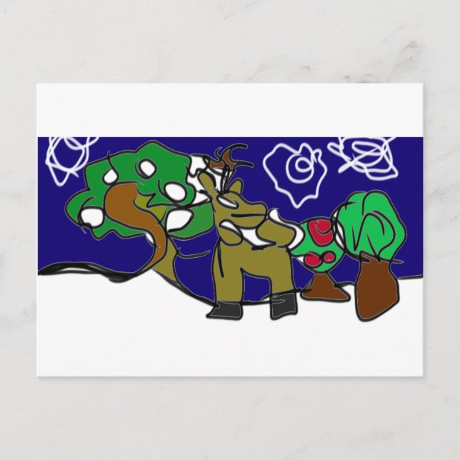 Hirsche Liebe Winter Postkarte (Vorderseite)
