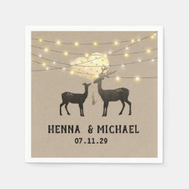 Hirsche Liebe Woodland Hirsche Hochzeit Custom Serviette