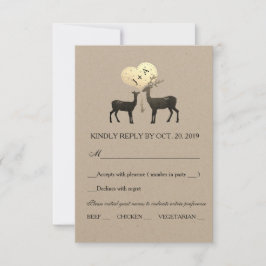 Hirsche Liebe Woodland Winter Hochzeit im Herbst U RSVP Karte