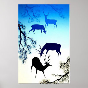 Hirsche - Magischer Realismus Eyvind Earle Poster