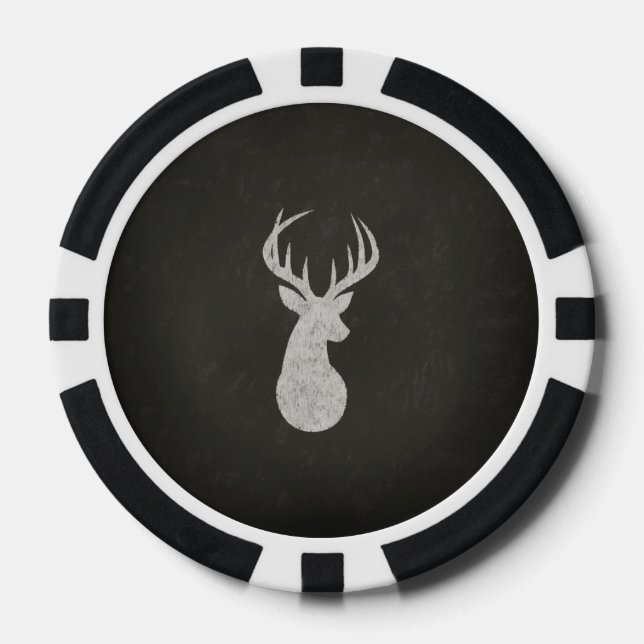 Hirsche mit Antler Chalk Zeichnend Pokerchips (Vorderseite)