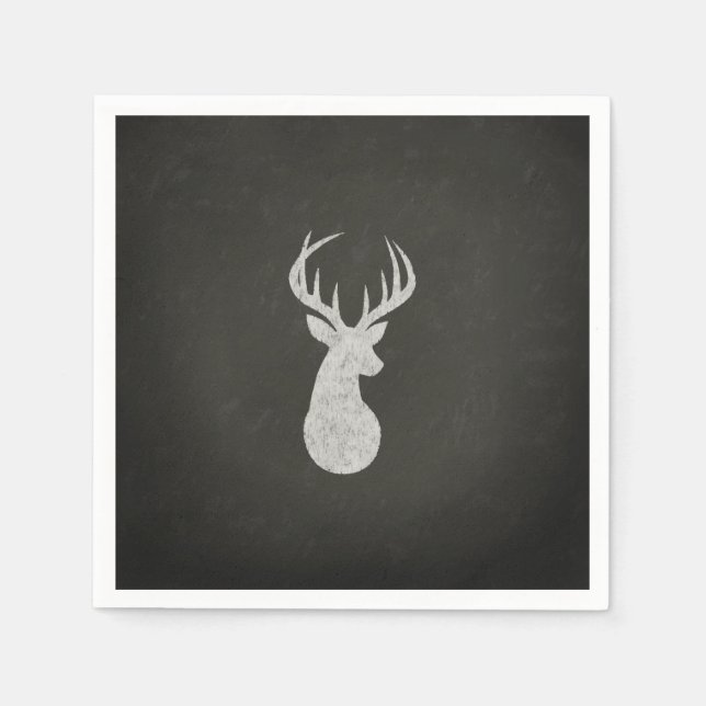 Hirsche mit Antler Chalk Zeichnend Serviette (Vorderseite)
