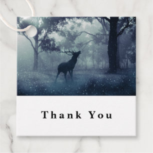 Hirsche mit Antlern in einem Schattenwald - Vielen Geschenkanhänger
