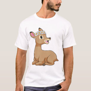 Hirsche mit Daisy-Blume T-Shirt