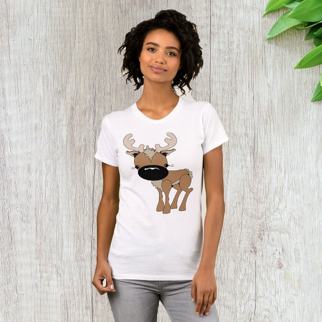 Hirsche mit einer großen Nase Frauen T - Shirt (Von Creator hochgeladen)